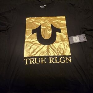 True Religion Black and Gold T-Shirt